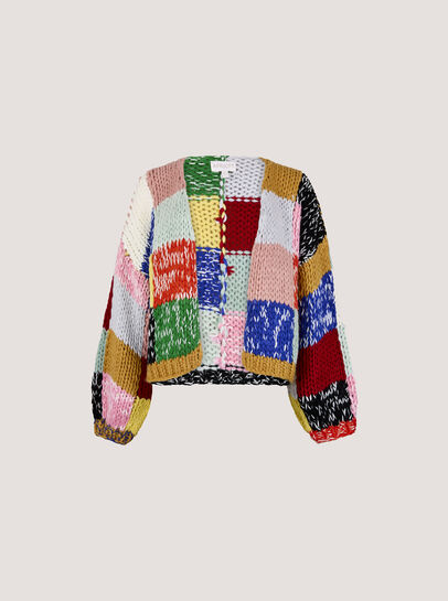 Hand-Crochet Colour Block Cardigan