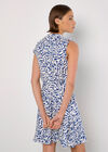 Abstract Spot Ruffle Mini Dress, Blue, large