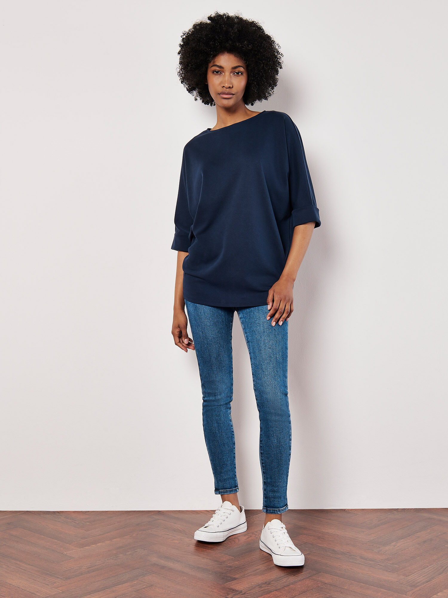 Navy batwing top new arrivals