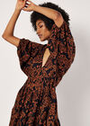 Ikat Sarasa Tiered Mini Dress, Rust, large