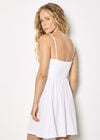 Eyelash Embroidered Cami Mini Dress, White, large