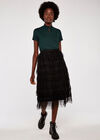 Wrap Collar Short Sleeve Top, Green, large