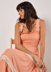 Crochet Lace Tiered Midi Dress, Coral, large