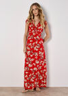 Jasmine Floral Wrap Maxi Dress, Red, large