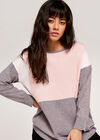 Colourblock Jumper, Pink, large