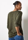 Cotton Blend Ruched Side Jumper, Khaki, large