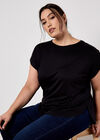 Curved Hem Jersey T-Shirt, Black, large