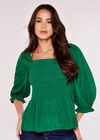 Self Check Smock Top, Green, large