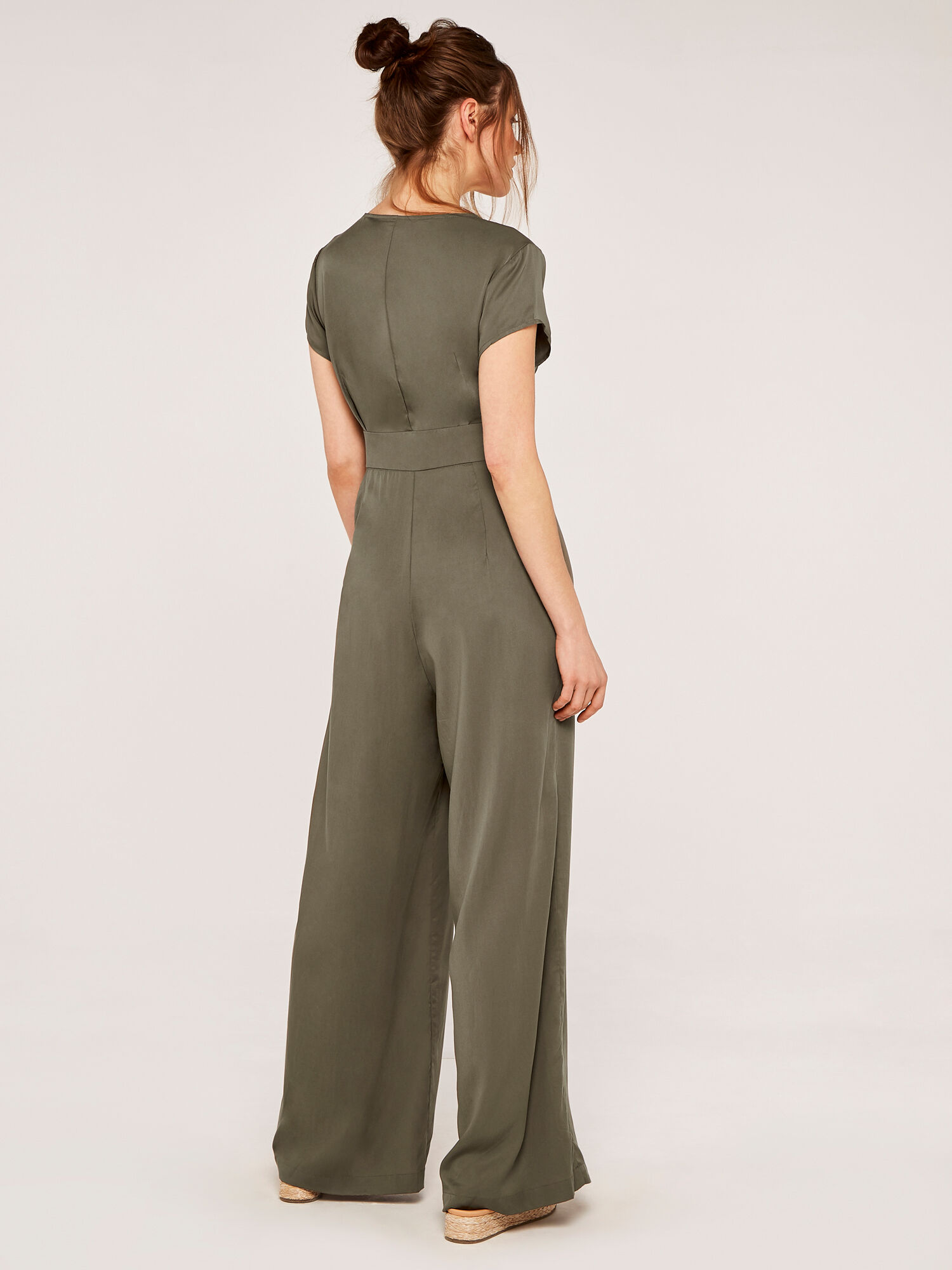 Khaki wide shop leg jumpsuit