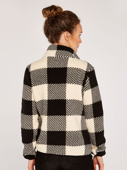 Gingham Check Fleeced Jacket