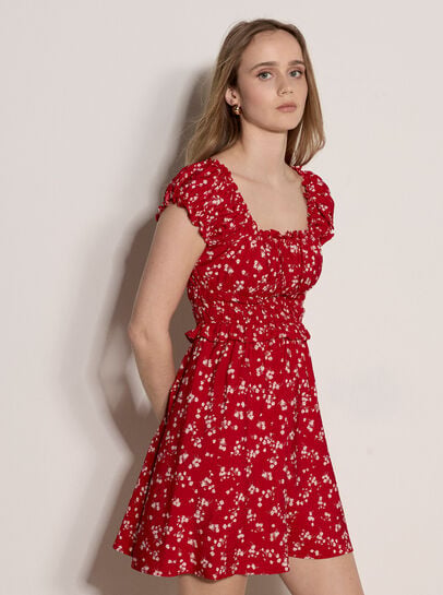 Floral Ruffle Mini Dress