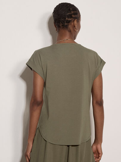 Turn-Up Sleeves Jersey T-Shirt