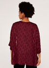 Leaf Chiffon Top, Burgundy, large