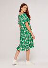 Floral Silhoutte Dress, Green, large