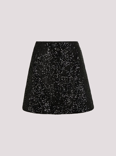 Velvet Sequin A-Line Mini Skirt