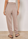 Linen Blend Woven Joggers, Brown, large