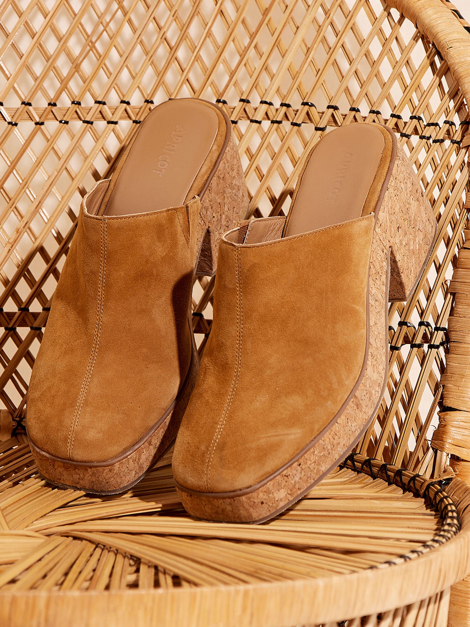 Tan suede shop clogs