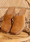 Suede Clogs, Brown, large