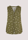 Sunspot Button Through Top, Khaki, large