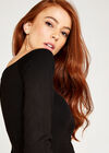 Bardot Bodycon Knit Dress, Black, large