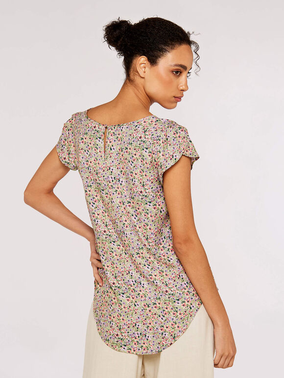 Watercolour Tulip Sleeve Top, Mint, large