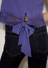 Cotton Lace Bow Top, Purple, large