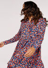 Ditsy Shirt Mini  Dress, Blue, large