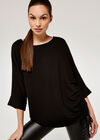Oversized Drawstring Top, Black, large