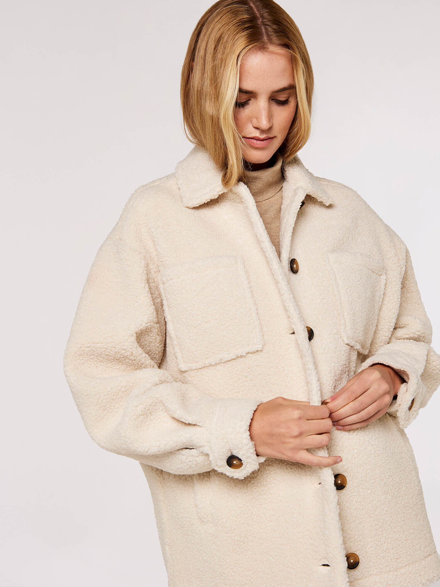 Teddy Borg Shacket | Apricot UK