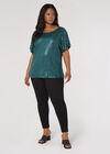 Curve Sequins Shimmer Top, Green, large