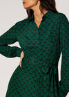 Geometric Shirt Midi Dress, Green, large