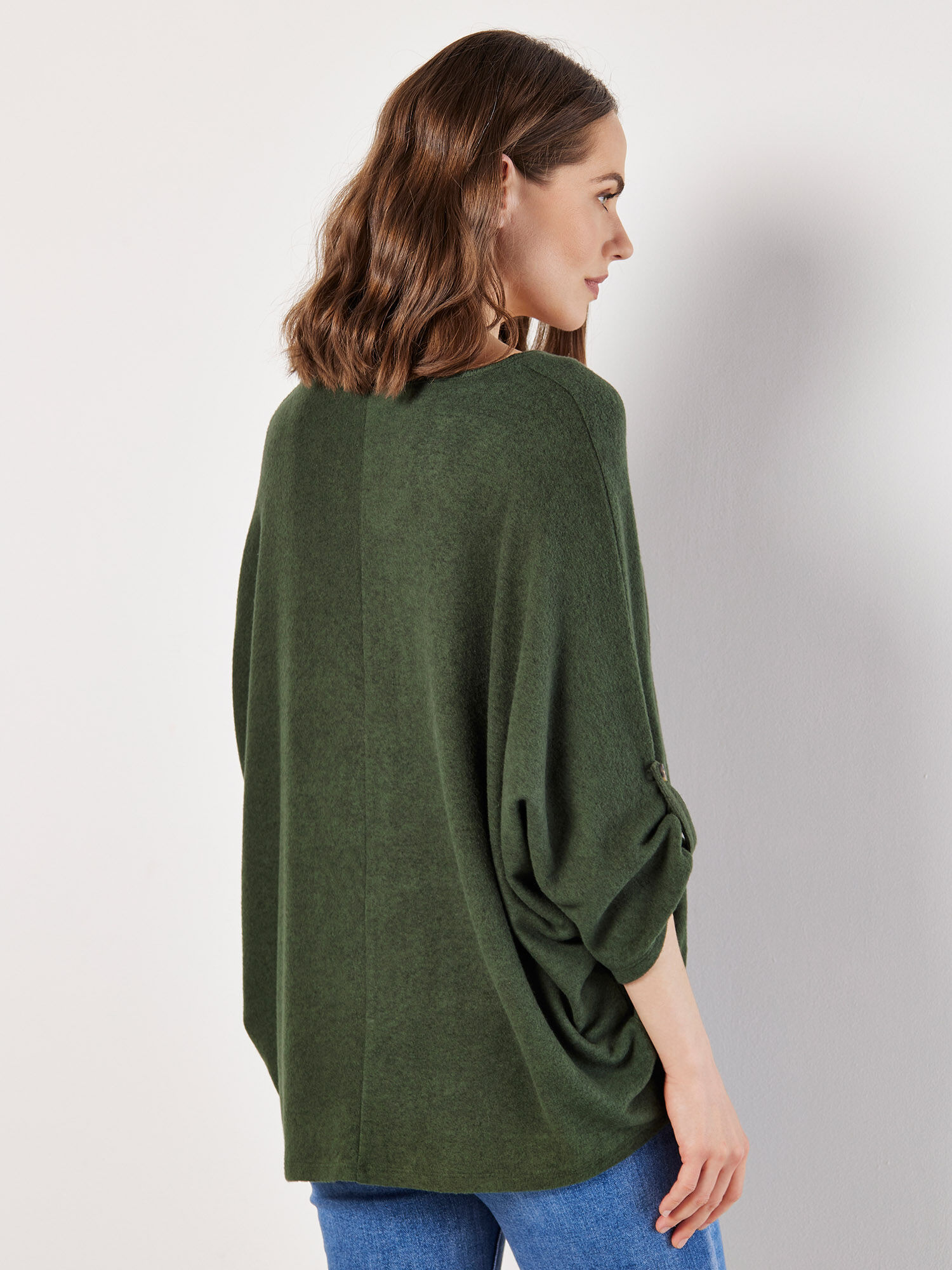 Soft Touch Oversized Batwing Top Apricot Clothing