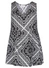 Monochrome Tile Print Vest Top, Black, large