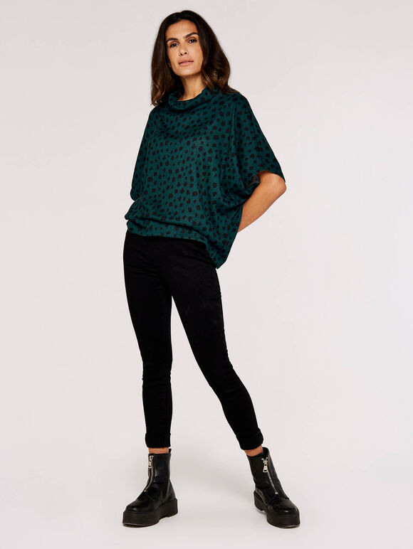 Dot Batwing Top, Green, large