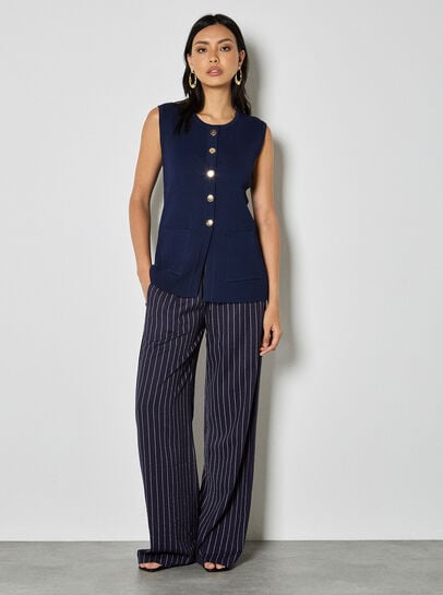 Ribbed Knit Waistcoat