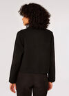 Knitted Utility Shacket, Black, large