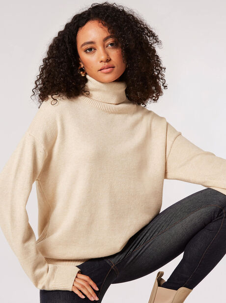 Side Zip Roll Neck Jumper