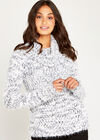 Chunky Cowl Neck Jumper, Blue, large