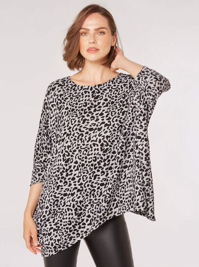 Leopard Oversized Waterfall Top