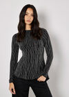 Sparkle Swirl Peplum Top, Light Grey / Silver, large