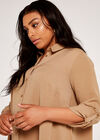 Curve Shirt Swing Dress, Stone, large