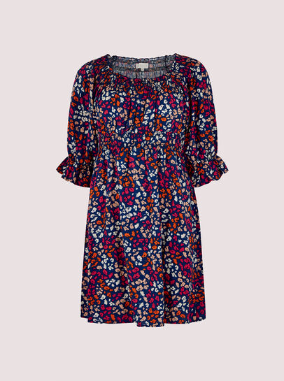 Ditsy Milkmaid Mini Dress