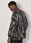 Tie Dye Stripe Top, Black, large