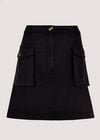 Patch Pocket Mini Skirt, Black, large