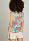 Grey Paisley Tile Sleeveless Top, Grey, large