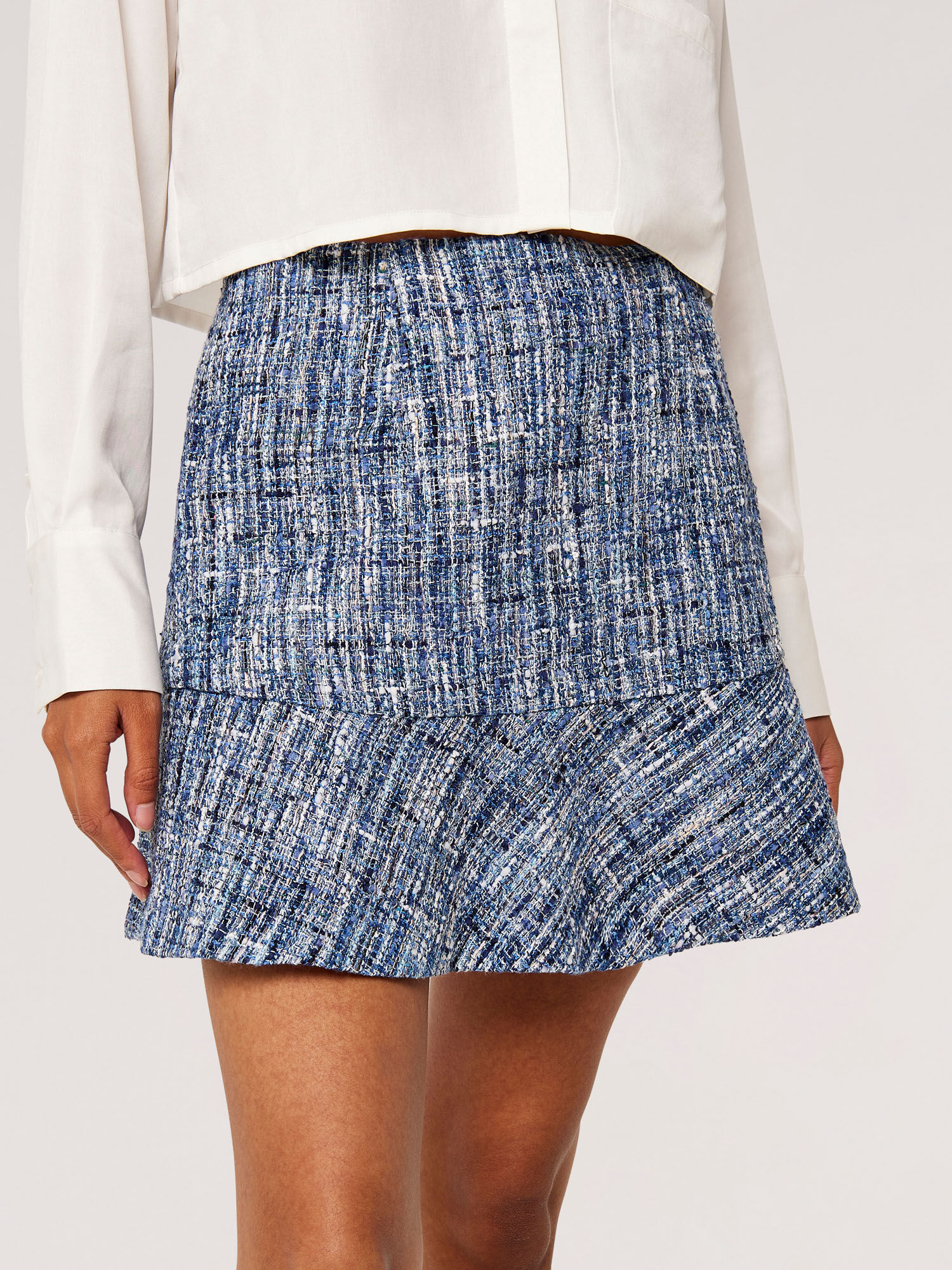 Tweed ruffle deals skirt