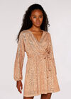 Sequin Batwing Dress, Yellow, large