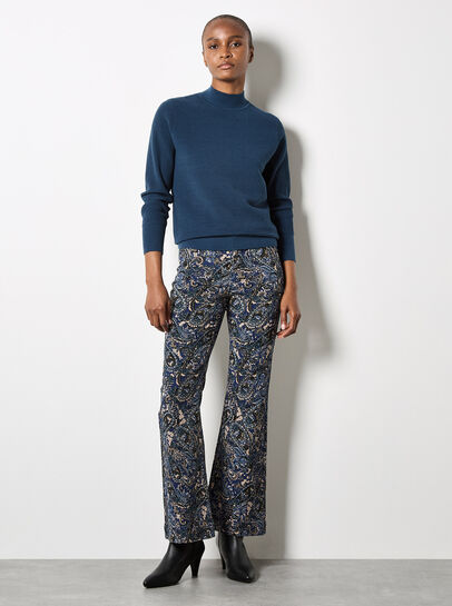 Mock Neck Ribbed Knit Jumper