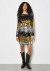 Mixed Sequin Bodycon Dress, Light Grey / Silver, large