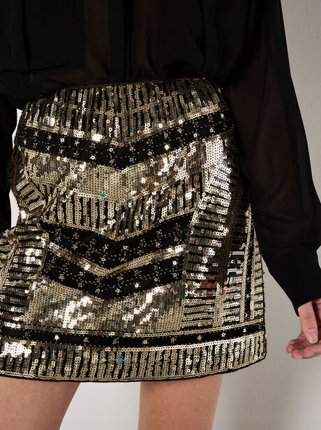 Sequin A-Line Mini Skirt